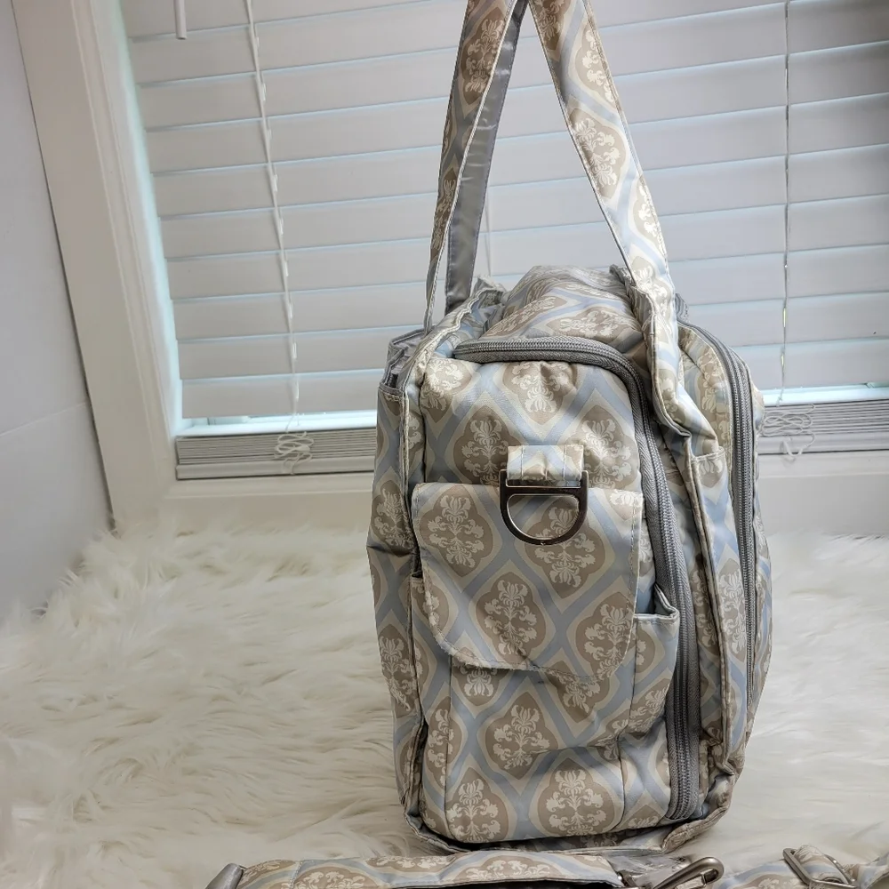 Ju.Ju-Be large travel diaper bag padded multipocket coated antigerm washable
